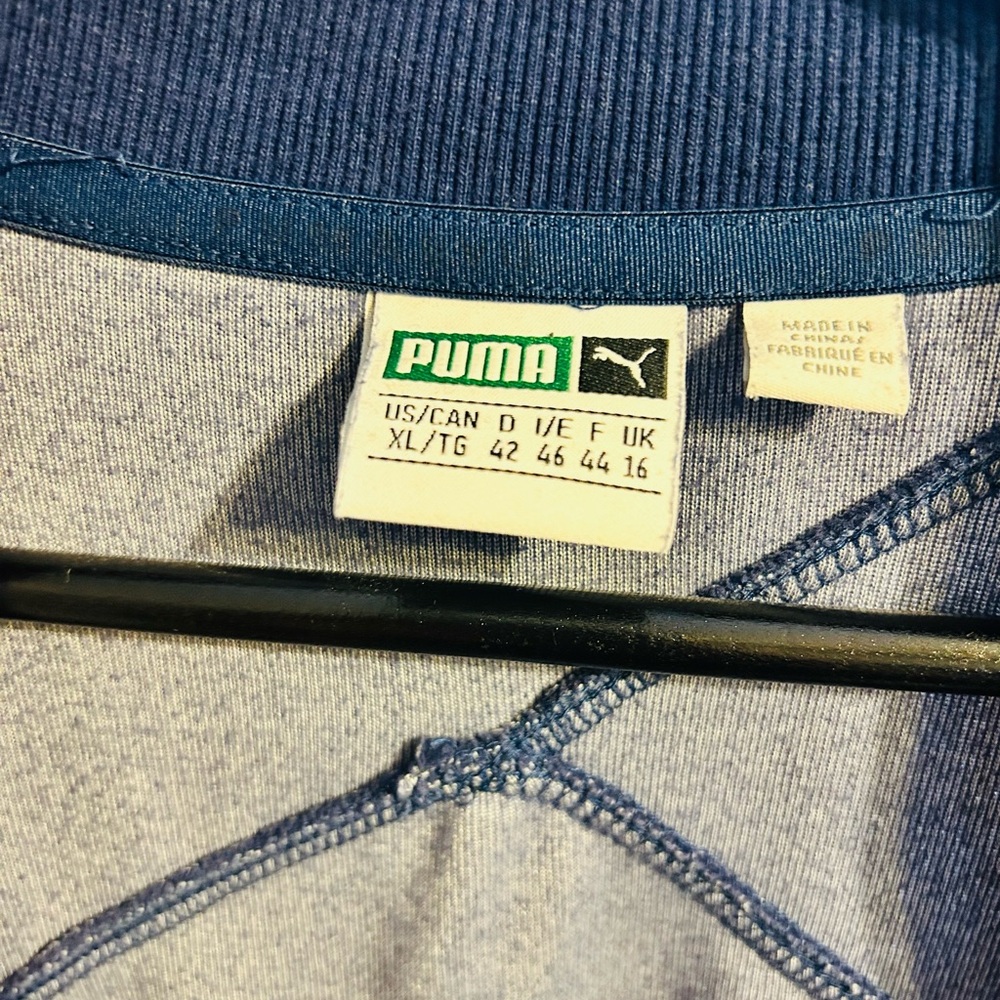 Vintage Puma Velour Zip Jumpsuit XL Navy Y2K Tracksuit